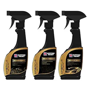 Nippon Paint Sparkle Car Care Kit (Waterless Wash 250ml, Interior Cleaner250, Engine Dresser 250 ml)