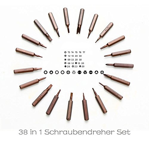Mini Schraubendreher Set Repair Tool Kit 38-teilig Magnetisierbar Torque Schlitz Kreuzschlitz Etui MECO für Smartphone / Handy / Laptop / PC / iPhone / MacBook - 6