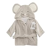 fancyus Unisex ratón para niños de algodón para bebé con capucha albornoz de toalla de baño, gris