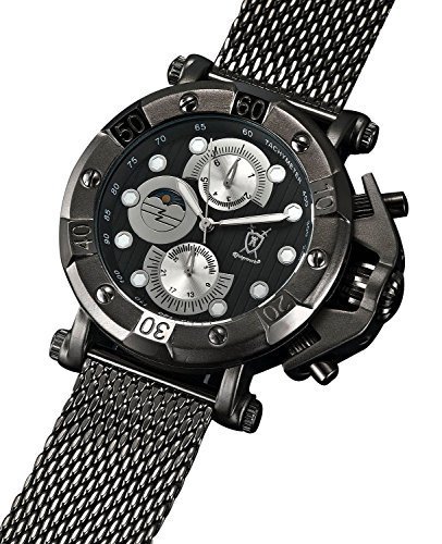 Konigswerk Herren Armbanduhr Milanaise schwarz Ziffernblatt Multifunktion Tag Datum Konigswerk AQ101136G Konigswerk Herren Armbanduhr Milanaise schwarz Ziffernblatt Multifunktion Tag Datum Konigswerk AQ101136G