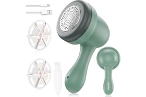 TIPTOP HOME Rasoir Anti Bouloche, Rasoir Bouloche à Tissu Rechargeable par USB, Nettoyeur Portable pour Vêtements, Nettoyeur pour Pulls avec 2 Lames de Rechange en Acier Inoxydable à 6 Lames