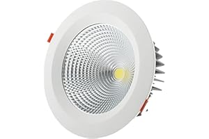 ONSSI Foco LED de Techo 40W 3900lm, (Blanco Frío,6000k) Cobslim Circular Φ225mm Downlight Led Empotrado Marco Blanco Alta Luminosa