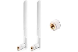 Yuio 2Pcs 4G LTE Antenna SMA Male Omnidirectional Aerial 5dBi for Vodafone EE O2 Three Huawei Netgear TP-Link ZTE 4G LTE Router Gateway Modem Terminal Wireless Trail Hunting Security Camera