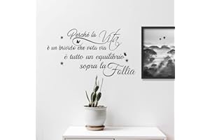 FNGEEN Sally Lyrics Wall Sticker Di Vasco Rossi-Perché La Vita È Un Brivido Che Vola Via È Tutto Un Equilibrio Sopra La Follia