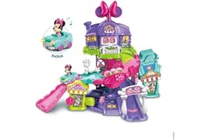 VTech - Tut Tut Bolides Disney, Le Monde Enchanté de Minnie avec Voiture Cabriolet Magique de Minnie Mouse, Circuit Voitures, 4 Zones Magiques, Cadeau Enfant de 1 an à 5 Ans - Contenu en Français