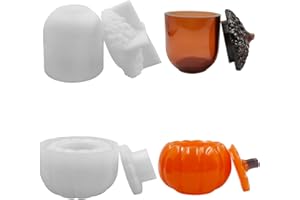 2 Pcs Jar Resin Mould, AIFUDA Acorn Silicone Jar Mould Pumpkin Jar Silicone Mould with Lids, Epoxy Resin Moulds for DIY Storage Jewellery Box, Candy Container