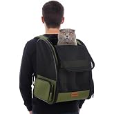 Pugalo AirMove Premium Kedi K&ouml;pek Taşıma &Ccedil;antası, Silinebilir, Yırtılmaz Fileli, B&uuml;k&uuml;lmez G&ouml;vde, Sırt &Ccedil;antası Tipi (Yeşil)