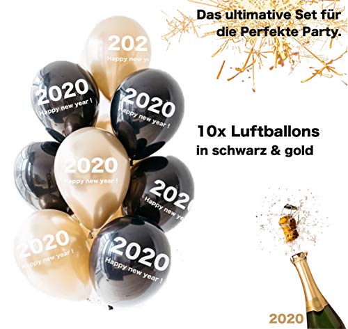 TK Gruppe Timo Klingler XXL Silvester Deko Set 2020 - mit Luftballons, Luftschlangen, Latexballons, Konfetti, Fotorequisitten als Dekoration zu Neujahr (XXL Set) - 3