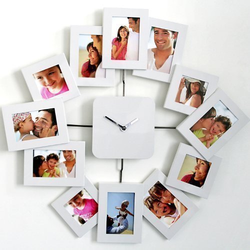 Preisvergleich Produktbild Foto - Wanduhr in 3D Optik weiß