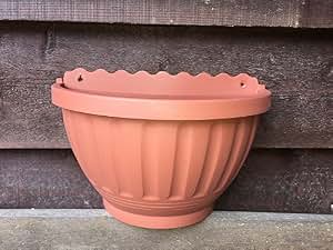 Half Round Wall Planting pot / planter. 30cm wide. Terracotta coloured ...