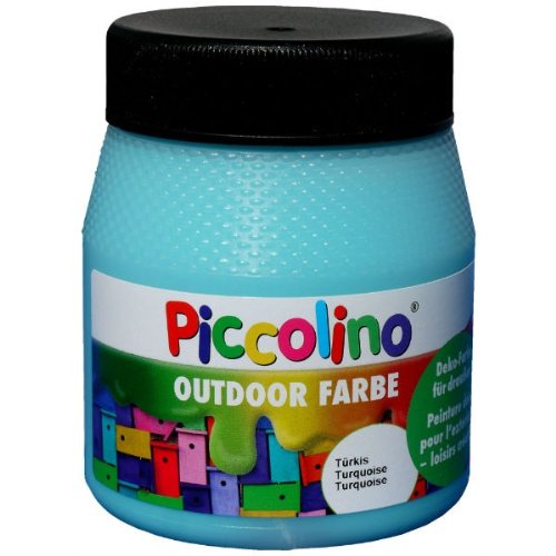 PICCOLINO Outdoor Dekorationsfarbe Türkis 250ml – umweltfreundliche Deko Farbe für den Außenbereich - 2