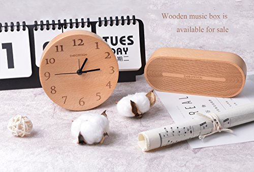 Beladesign Buche Nussbaum Holz Concave Wecker Buche (Buche) - 4
