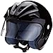 Protectwear JH-SB05-XXL Jethelm, Größe XXL, Schwarz-Glanz mit Klarem Visier und Sonnenschild