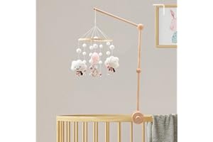 LABSTANDARD Wooden Cot Mobile Arm for Nursery Decor Beech Wood Bed Bell Holder Mobile Stand Baby Crib Mobile Arm for Baby Cribs Girl Nursery Decor Baby Mobile Hanger Infant Toy Gift