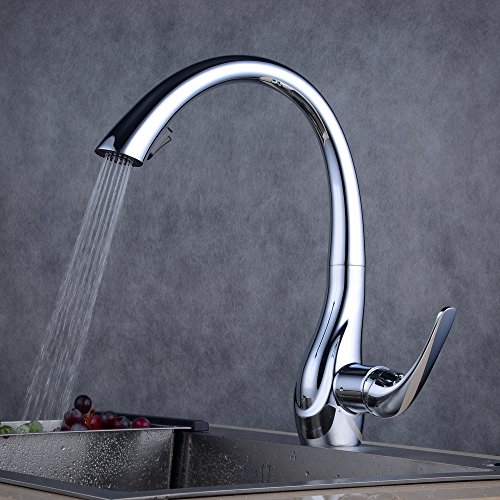 Beelee Chrom Mischbatterie mit Ausziehbar Brause Wasserhahn Küche Armatur Küchenarmatur Spültischarmatur für Küche