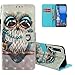 Produktbild HMTECH Galaxy A7 2018 A750 Hülle Luxus 3D Nette reizende Eule die Halskette trägt Flip Brieftasche Standfunktion Karten Slot Magnetverschluß Ledercase Schutzhülle für Galaxy A7 2018,3D Owl Necklace