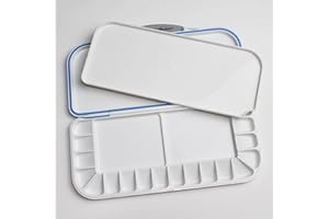 GJIE Leakproof Watercolor Palette 18-Wells with Two Additional Spacious Mixing Areas, Blue Folding Peel-Off Palette for Watercolor, Gouache, Acrylic Paint