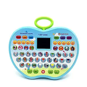 KOKEE TOYS Battery Operated Educational Learning Laptop Computer for Kids with LED Screen, Alphabets and Number (Multi-Color).