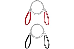 TRUMIZON Wire Saw Stainless Steel 2PCS | Versatile Serrated Cutting Tool for Wood, Plastic, Bone & Rubber | Includes Two Handles for Easy Operation