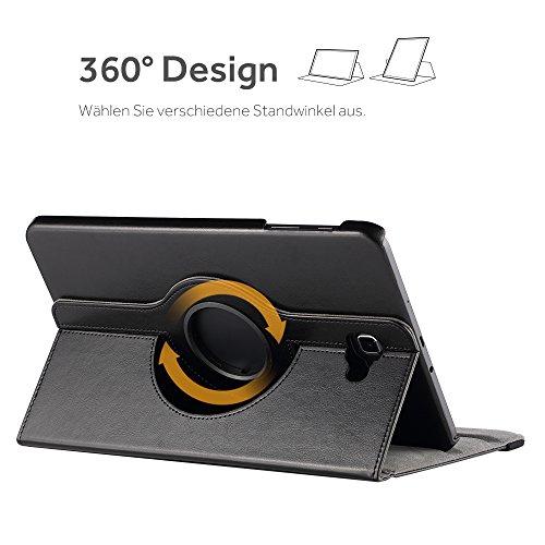 EasyAcc Samsung Galaxy Tab A 10.1 Hülle 360 Grad Drehung Schutzhülle Flip Case Book Cover lederhülle für Samsung Tab A 10.1 2016 T580N/ T585N mit Standfunktion / Auto Sleep – PU Leder, Schwarz, Protector (Schwarz – 360 Grad Drehung) - 3