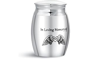 SBI Jewelry Mum Small Urn for Ashes Daughter Son Grandma Guardian Angel Cremation Mini Urns for Ashes Memorial Keepsake Holder Gift Funeral