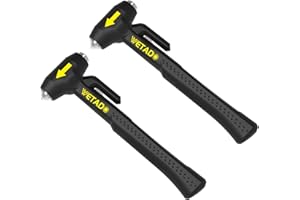 Wetado Car Safety Hammer Set, Seat Belt Cutter and Window Hammer Tool, Emergency Escape Tool Car Escape Tool 2-in-1 Seatbelt Cutter and Window Breaker, Glass Breaker Car Accessories Black