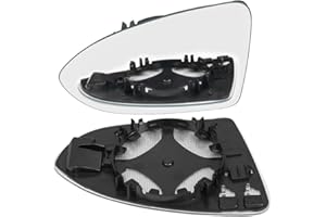 URAQT Fit for VW Golf MK7 2013-2020 Wing Mirror Glass, Left Heated Wing Mirror Glass Replacement, Convex Clear Passenger Side Heated Aspherical with Support Plate Door Mirror OEM:V-W (5G0857522)