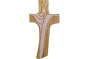 Kaltner Präsente Idea de regalo – Crucifijo de madera auténtica de 18 cm para la pared, diseño moderno en el valle del Alto Sur