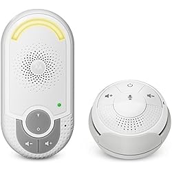 Motorola Baby MBP 140 - Babyphone audio DECT avec prise murale plug 'n go et unité parents petite et portable, éco mode et veilleuse, couleur blanc