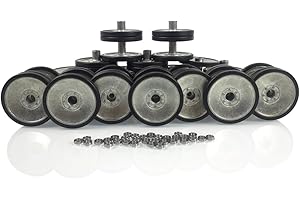 wheelfun Heng Long RC Tank Metal Road Wheels 16Pcs 1/16 German Tiger I 3818 Panther 3819 with Black Rubber Rims RC Tank Spare Part