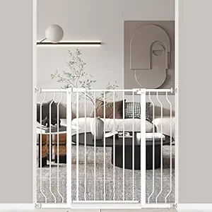 Extra Tall Pressure Mounted Baby Gate - Walk-Thru Baby Gate for Toddler and Pet Gate - Dog Gate for The House Doorways and Stairways 38.5-43.3 Inch