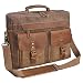 Produktbild NEWHEY Aktentasche Herren Umhängetaschen Wasserdichte 15.6 Arbeitstasche Vintage Canvas Notebook Groß Laptoptasche Messenger Bag Männer Leder Braun