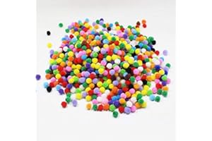 KUOU LEZQHB Pom-Poms Ball, 500 pcs 8mm Crafts Small Mini Poms for Crafts - Assorted Multi Colours
