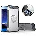 Produktbild Huawei Honor 9 Hülle ,Honor 9 Handyhülle mit Ring Kickstand - Mosoris Premium Silikon Shell mit 360 Grad Drehbarer Ständer und Handyhalterung Auto Magnet Ring , Dual Layer Stoßfest Rüstung Schutzhülle Bumper Tasche Case Cover für Huawei Honor 9 , Silber