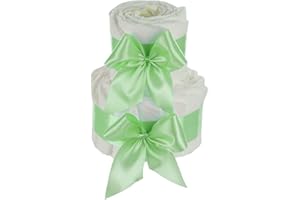Gâteau de couches à personnaliser soi-même | Cadeau de naissance pour garçon fille neutre (2 étages, vert)