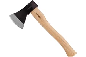 Mivos Hatchet Axe 800 g with Hickory Wooden Handle and Carbon Steel Blade - Hand Hatchet for Garden and Forest - Small and Compact Universal Axe - Splitting Hatchet with Painted Wooden Handle