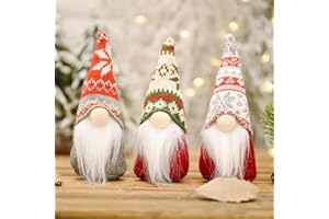 Captor Set 3 Gnomi Natalizi 18cm, Decorazioni Natalizie, Addobbi Natalizi per la Casa, Natale Decorazioni Casa, Elfo senza Volto, Bambole Oggetti Regalo Peluche Gnomo di Natale Nani Pensierini