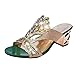 Produktbild UFACE Strass Floß Air mit Frauen Sandalen Hausschuhe Sommer Mode MäDchen GroßE High Heel Sandaletten Damen Strand Sandale (40, Grün)