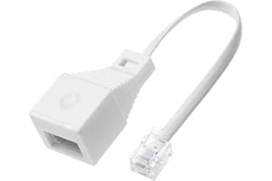 TREETRIBE 1 PCS RJ11 to BT Socket Adapter,RJ11 4 Wire to BT Female Socket Cable Adapter Landline Port Converter Extender for Phones, Modems, Routers & Printers,4-Wire Female Converter, 10cm Cable Length