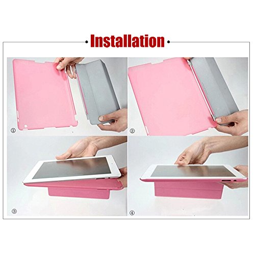 iPad 2 iPad 3 iPad 4 Hülle, DEENOR Rainbow Colour Series Smart Cover Transparent Back Cover Ultra Slim Light Weight Auto aufwachen / Schlaf Funktion Schutzhülle Hülle für Apple iPad 2 iPad 3 iPad 4. (Black and White) - 6