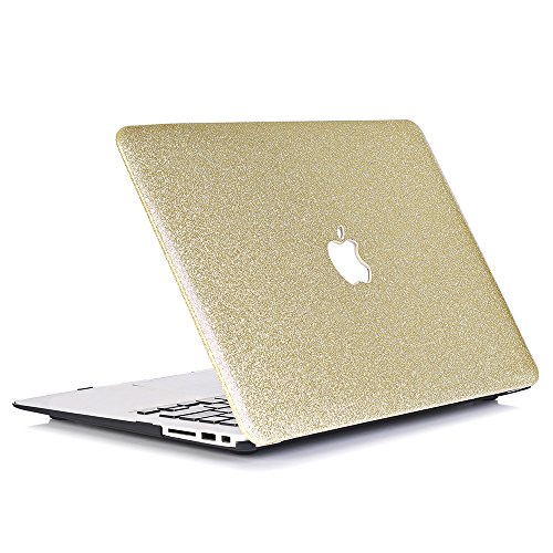 Macbook Air 13 Hülle, L2W Macbook Air 13,3 Zoll Matte Smooth Plastic Hard Shell Sparkly Serie Hartschale Schutzhülle für Apple Laptop Macbook Air 13″ Modell A1369 / A1466 – Golden - 4