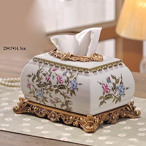 TOTO European Ceramic Bedside tables Restaurant pumping tray decorations living room ornaments tissue boxes (23 * 17 * 14.5cm)