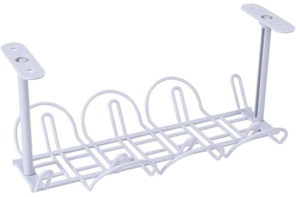 Under Desk Cable Cord Holder Tray Power Strip Management Organizer Gray Computer Cables & Connectors Cable Ties & Organizers