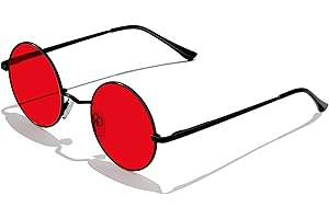 KANASTAL Polarised Round Sunglasses Thickened Temples, Spring Hinges, UV400 Protection Retro Circle Metal Frame Cosplay Glasses for Women Men