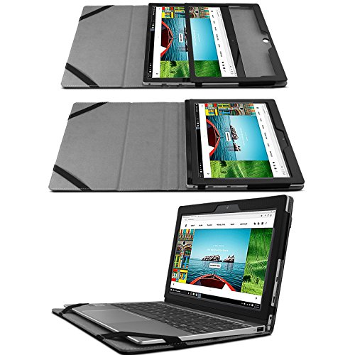 Lenovo MIIX 320 Hülle Case -Infiland Slim Fit Folio PU-lederne dünne Kunstleder Schutzhülle Cover Tasche für Lenovo MIIX 320 25,65cm (10,1 Zoll HD IPS Touch) 2in1 Tablet (Tablet und Tastatur sind nicht entgehaltet,mit Auto Schlaf / Wach Funktion)(Schwarz) - 8