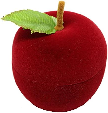 Cute Apple Shaped Case Ring Box Jewelry Holder