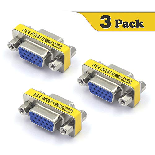 VCE 3PACK HD15 15 Pin VGA SVGA Hembra a Hembra Mini Adaptador de Cambiador de Género Adaptador