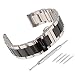 Produktbild BEWISH 22mm Uhrarmband Edelstahl Ersatzband Solide Metall Schnellwechselbügel Schmetterlingswölbung Uhrenarmbänder Edelstahlschließe Wechselarmband Uhr Armband Smart Watch Wrist Strap Band Replacement