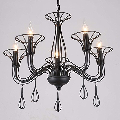 SED Ceiling Chandelier-European 5 Head Style Retro Mediterranean Creative Chandelier Restaurant CafÉ Bar Simple Costume Shop Wire Water Drops Modern Personalized Ceiling Chandelier