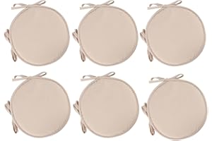 PIPOEI Cuscini per sedia Set di 2/4/6 cuscini per sedia rotonda con lacci, cuscini per sedia rotonda diametro 30 cm, cuscino in poliestere per sedia da bistrot A-02,30cm-6pcs